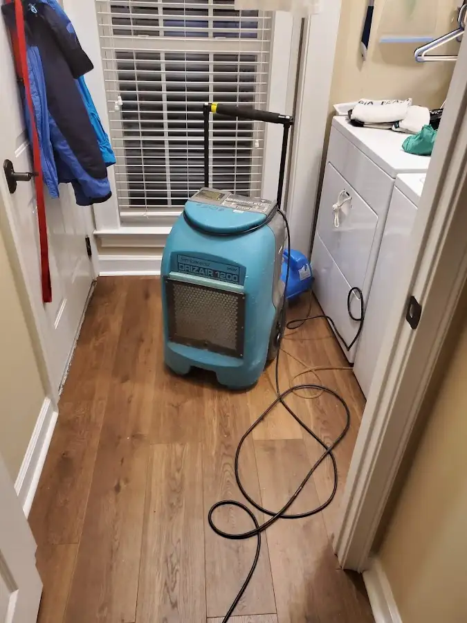 Commercial dehumidifier deployed for Flood Damage Cleanup in Laurel Bay